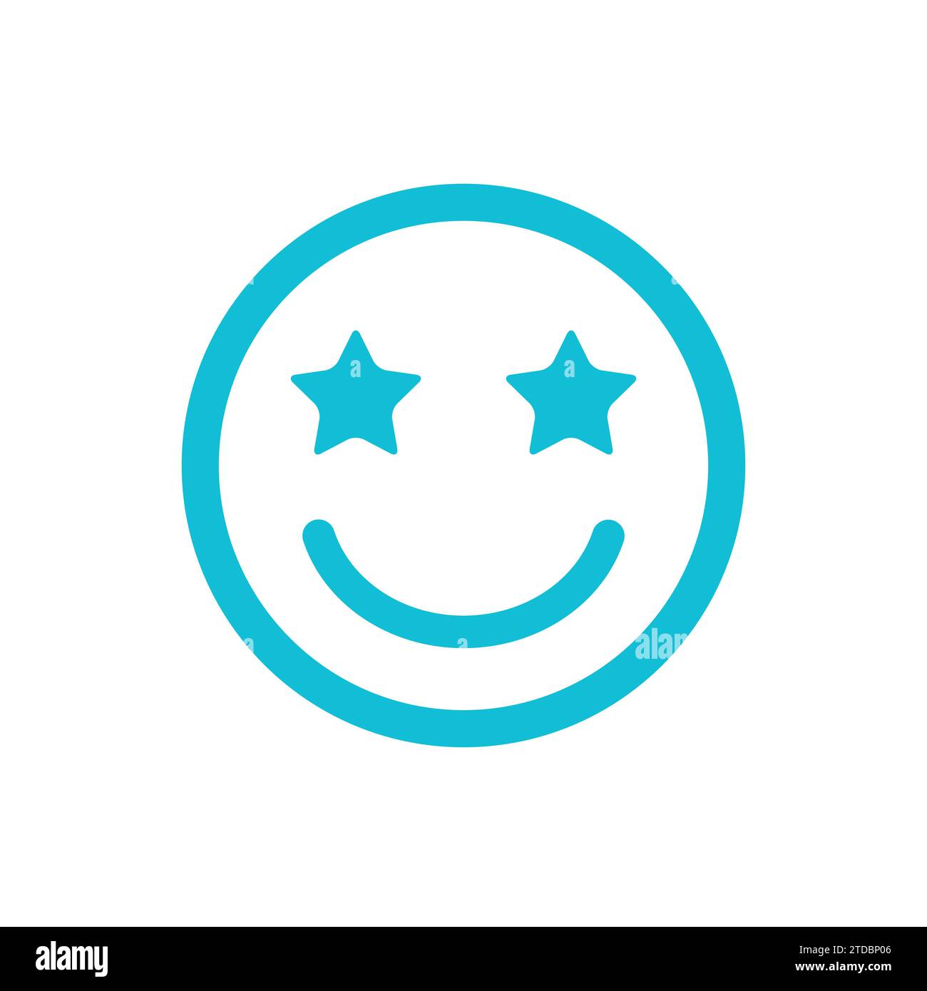 Wundervolle, fröhliche Emoji-Ikone. Aus blauer Symbolgruppe. Stock Vektor
