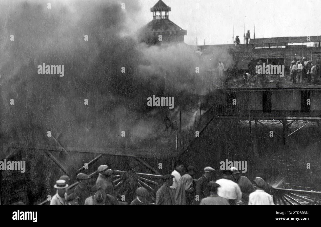 09/30/1918. Alicante. Badezimmerfeuer. Das Diana Spa, Das Komplett Zerstört Wurde - Ungefähres Datum. Quelle: Album/Archivo ABC/Cantos Stockfoto
