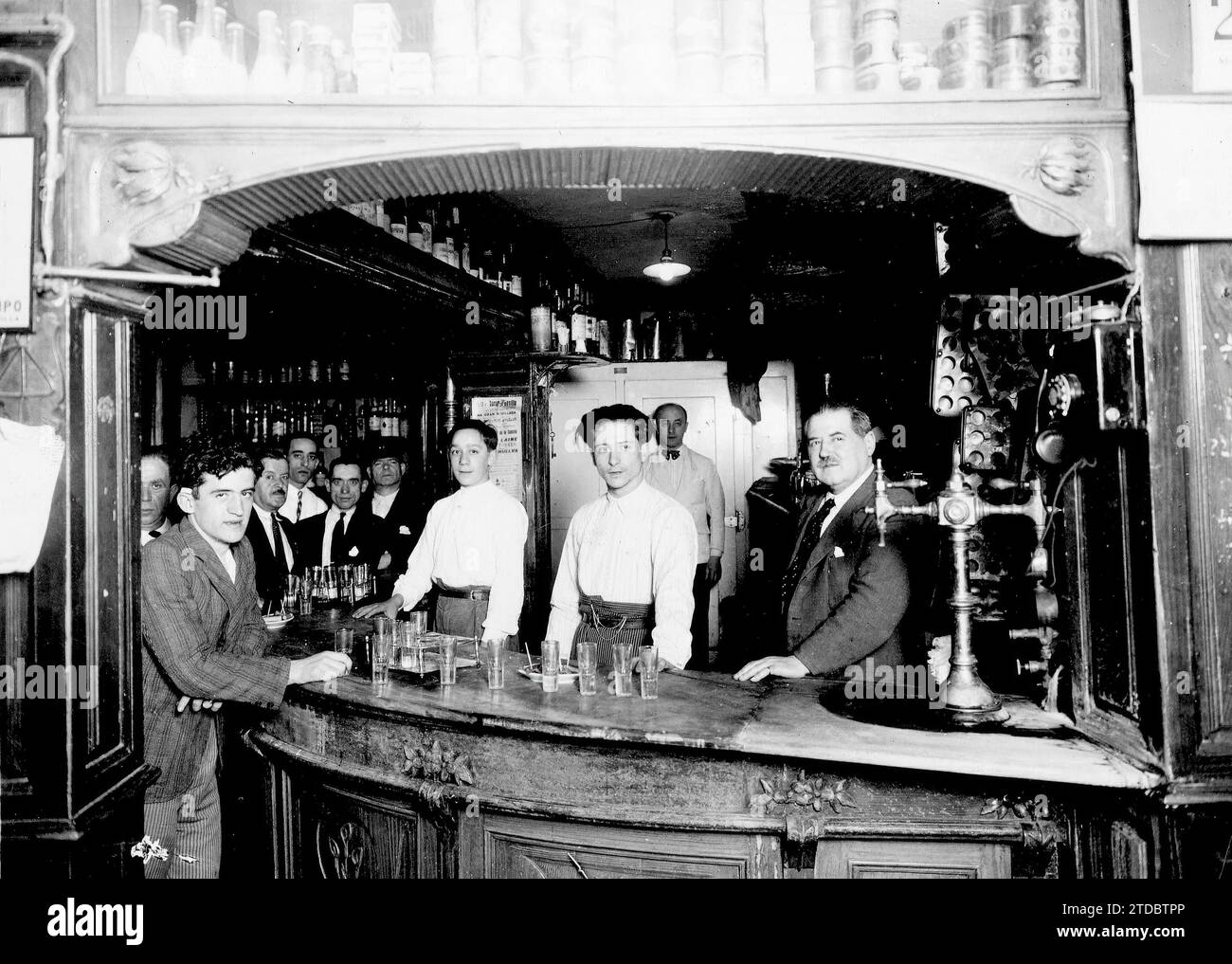 12/31/1929. Das Innere der berühmten Taverne der Witwe. Quelle: Album / Archivo ABC / Serrano Stockfoto