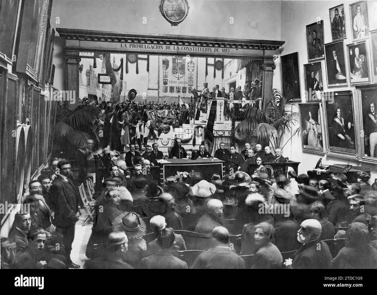 03/31/1922. Cadiz. Feierliche Sitzung. Veranstaltung der Royal Hispano-American Society anlässlich des Sprachfestivals. Quelle: Album / Archivo ABC / Iglesias Stockfoto