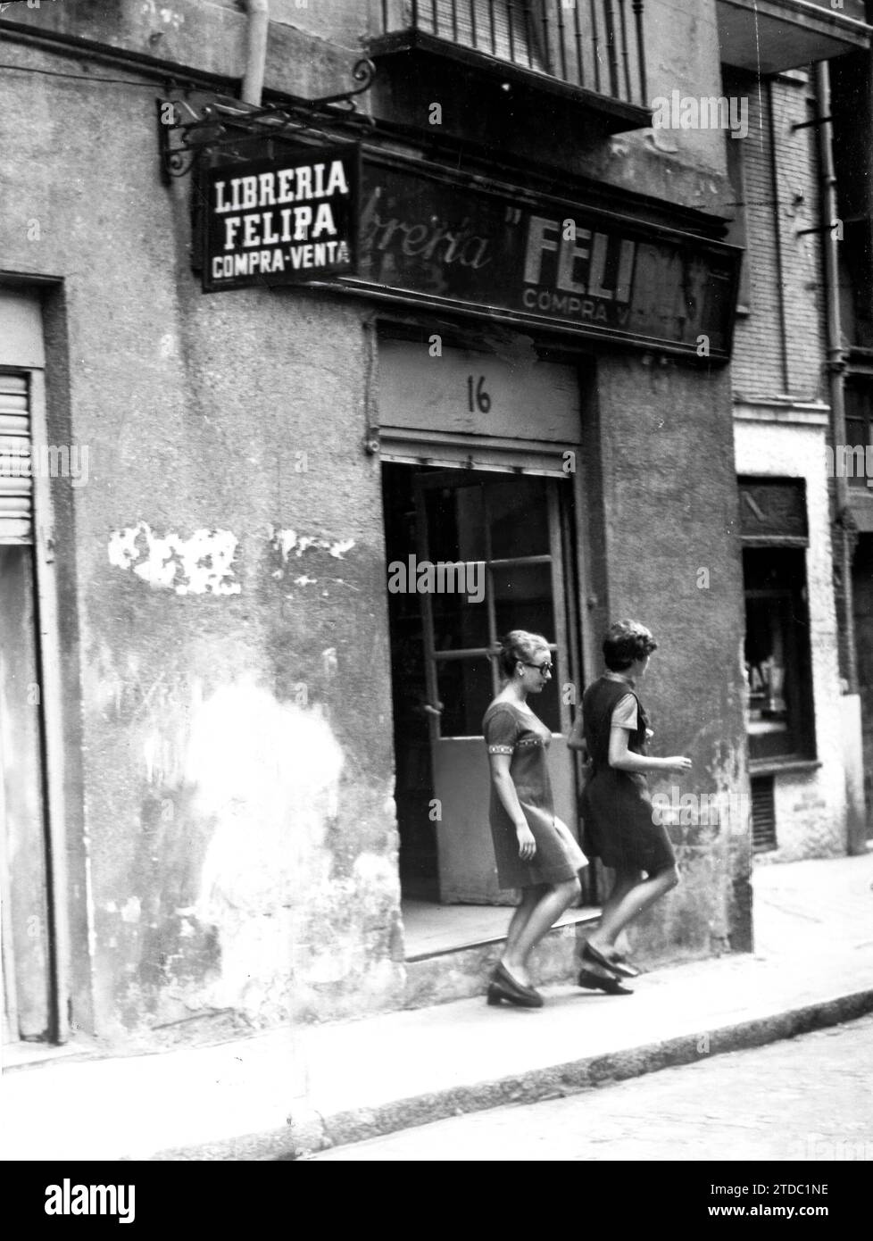 09/30/1969. Einer der bekanntesten Buchhandlungen in Madrid, La Felipa, auf der Calle de los Libreros - ungefähres Datum. Quelle: Album / Archivo ABC / Ángel Carchenilla Stockfoto