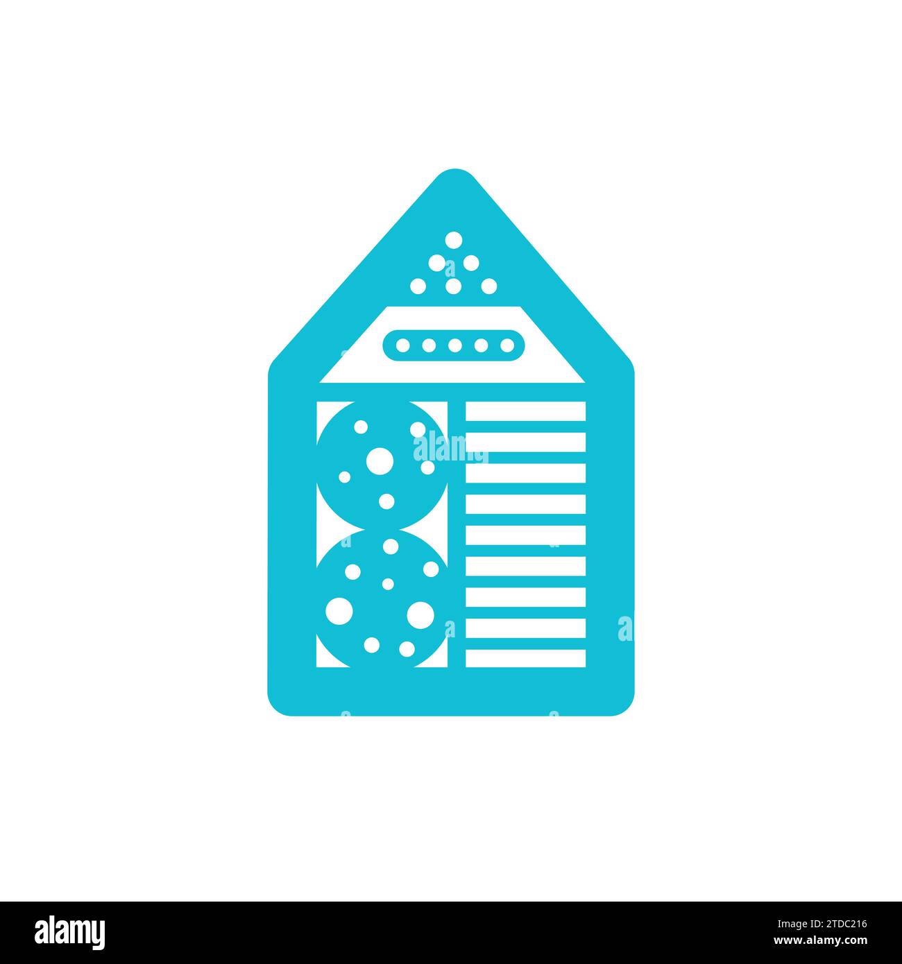 ECO Bee House Hotel, aus blauem Icon Set Stock Vektor