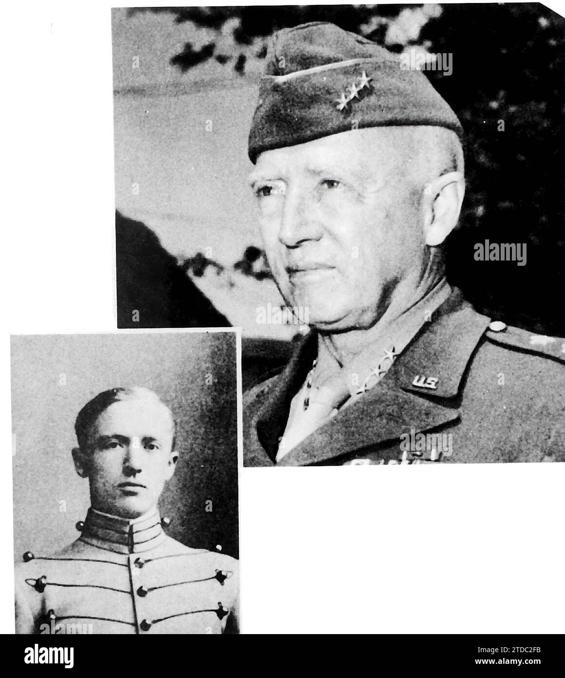 12/31/1939. George S. Patton in zwei Phasen seines Lebens: Als Kadett an der West Point Military Academy und als General. Quelle: Album/Archivo ABC Stockfoto
