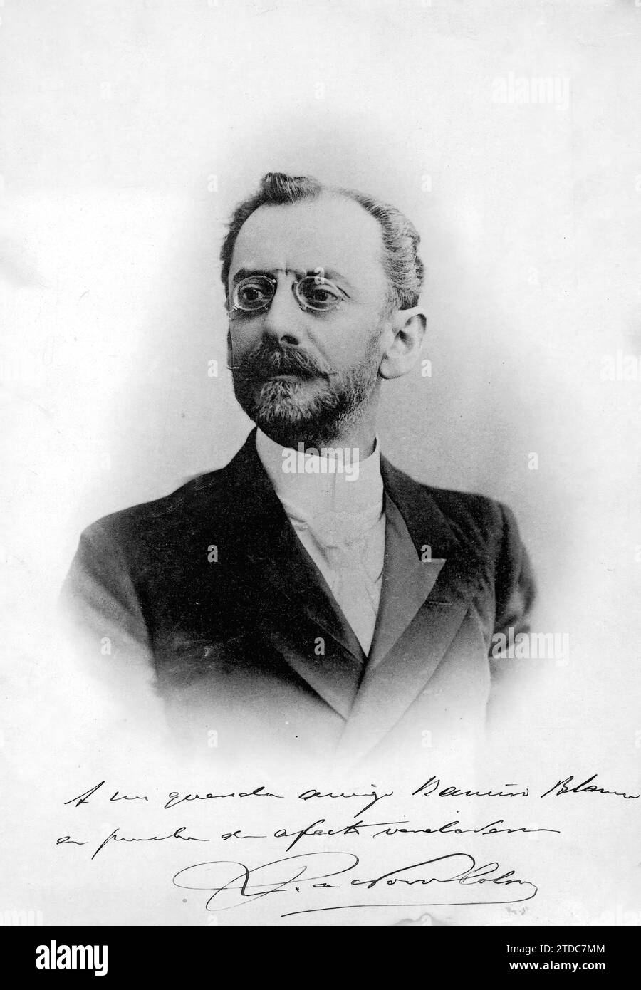 02/13/1909. Don Pedro de Novo y Colson, der gestern sein Amt als Geschichtswissenschaftler angetreten hat. Quelle: Album/Archivo ABC Stockfoto
