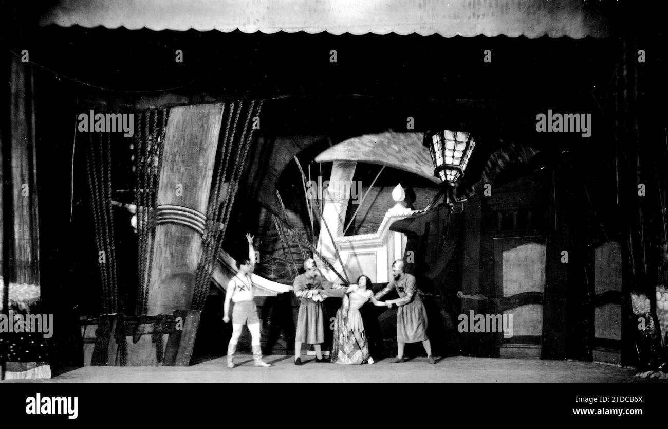 Theater Im Ausland. Eine Szene aus „der Pirate“, einem Zeitschriftengemälde aus dem Jahr 1926, das in Stockholm mit großem Erfolg aufgeführt wird. Quelle: Album / Archivo ABC / Marín Stockfoto