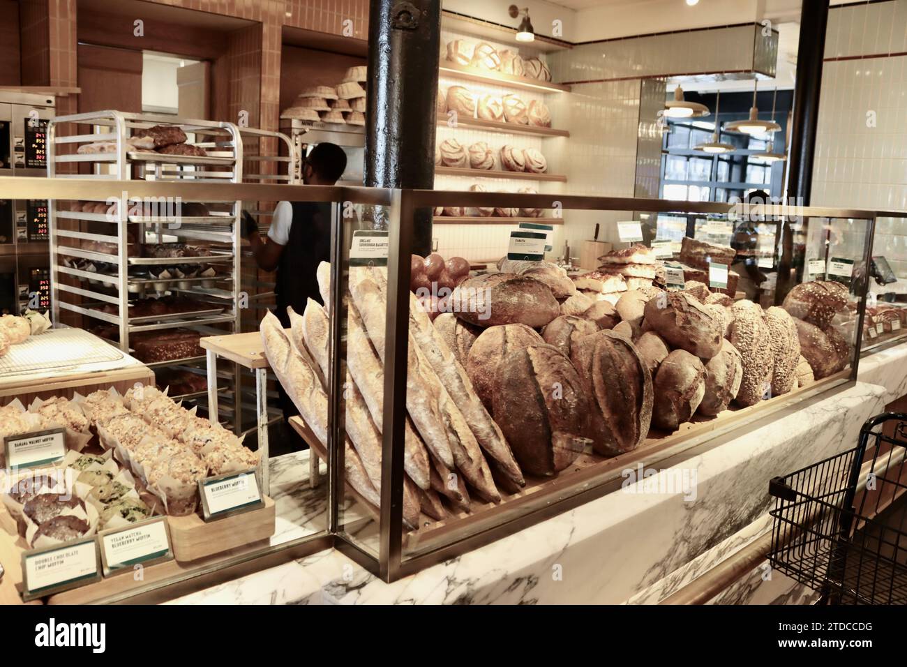 Bäckerei im Tin Building am South Street Seaport in Lower Manhattan, New York Stockfoto