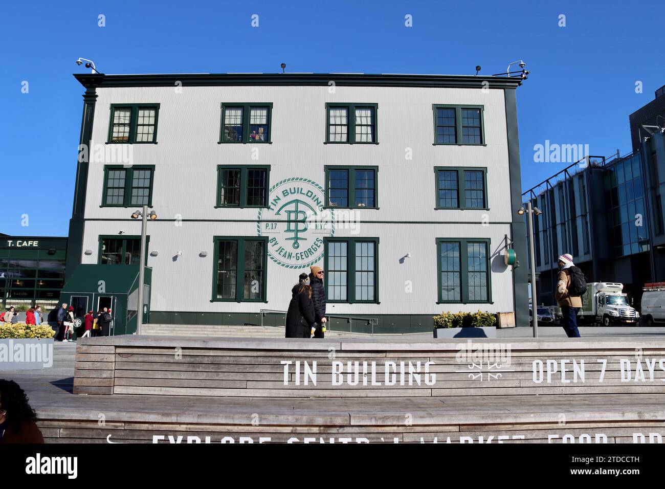 Das renovierte Tin Building am South Street Seaport in Lower Manhattan, New York Stockfoto