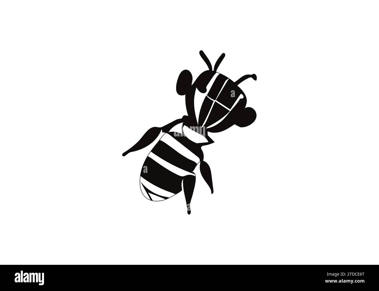 Afrikanisierte Bienenmörderbiene im minimalen Stil mit Illustration Stock Vektor