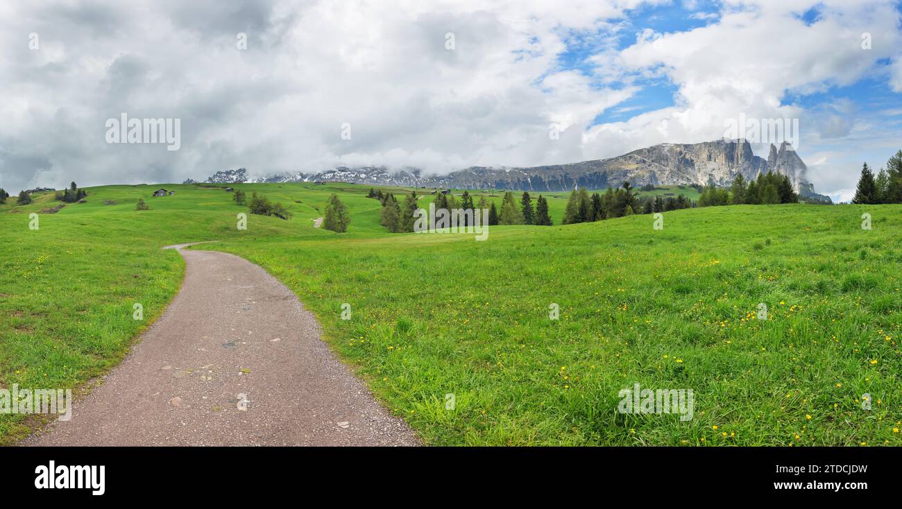 Wunderschöne Seiser Alm in den Dolomiten Italien Stockfoto