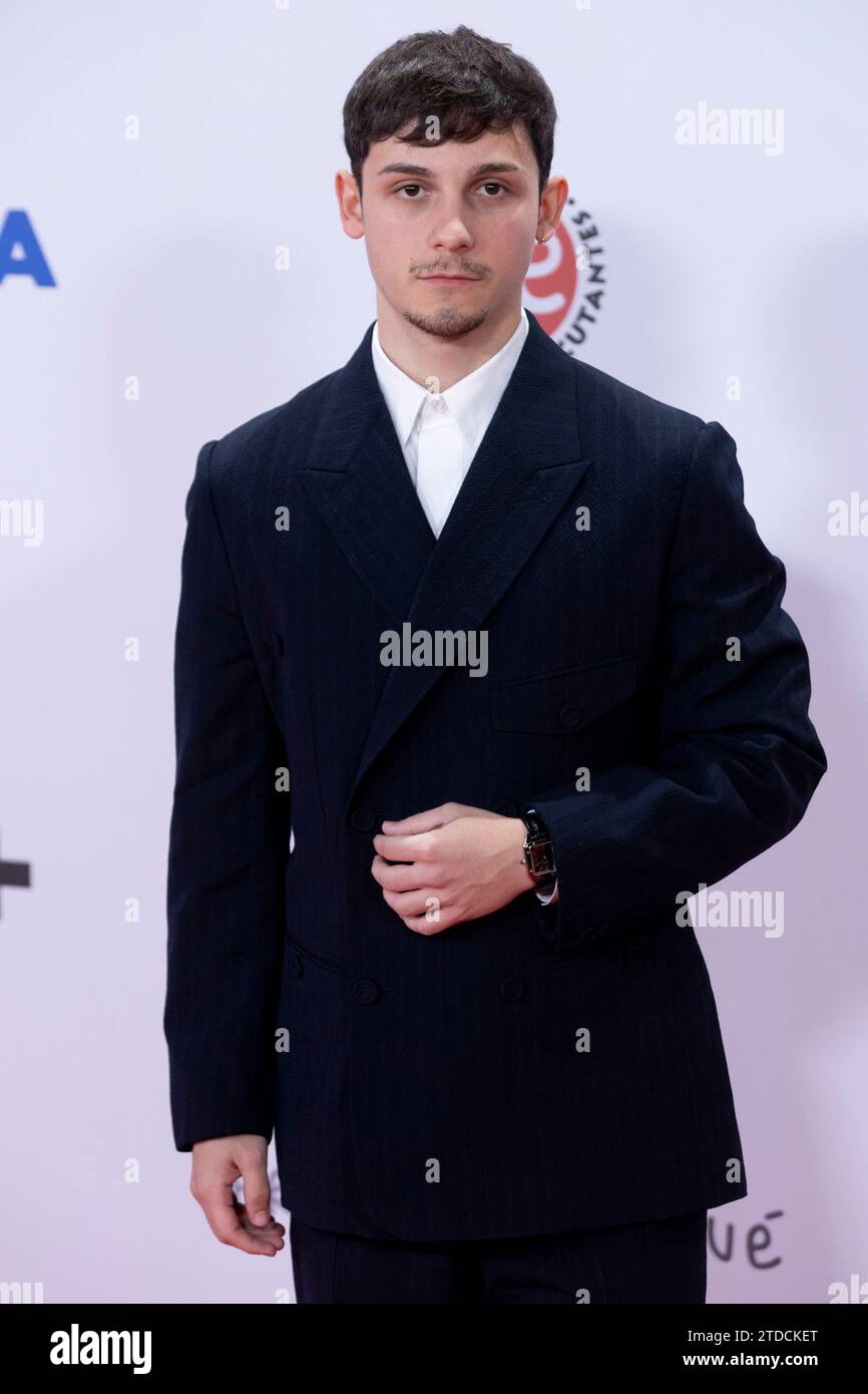 Madrid, Spanien. Dezember 2023. Christian Checa nahm am 18. Dezember 2023 am Palacio Municipal de Congresos de Madrid am roten Teppich des Jose María Forque Awards 2023 Fotocall in Madrid Teil (Foto: Nacho Lopez/SOPA Images/SIPA USA) Credit: SIPA USA/Alamy Live News Stockfoto