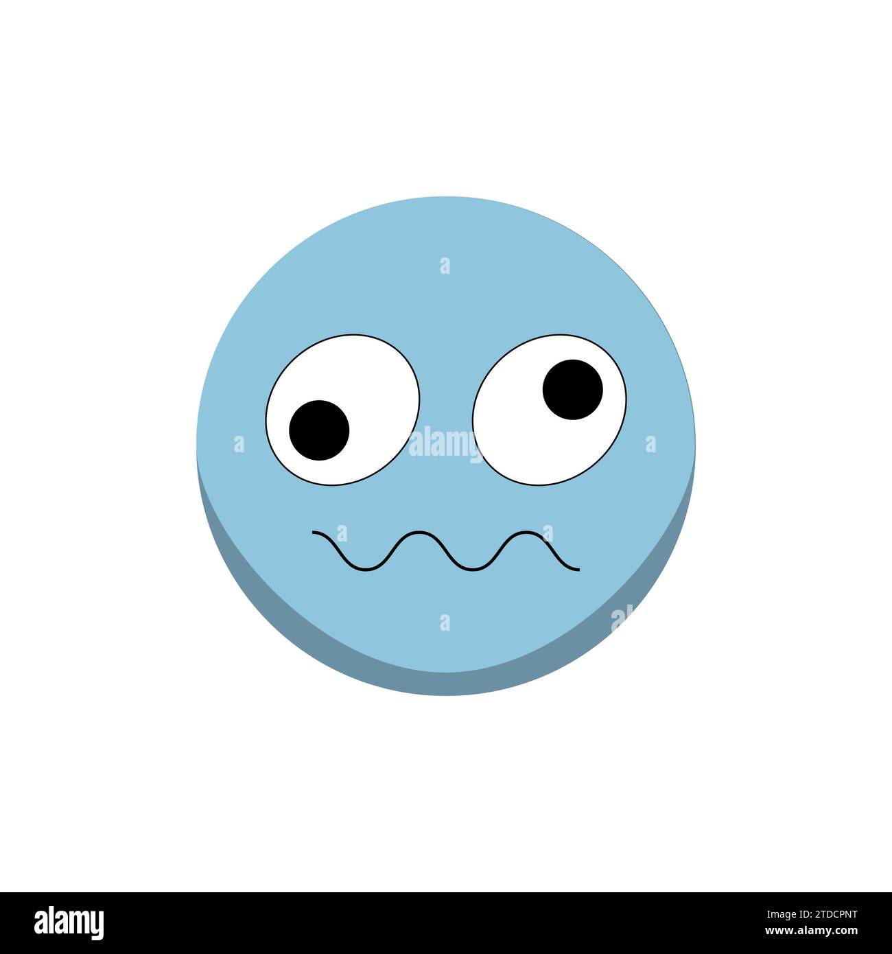 Kopfschmerzen. Comic-Emoji. Illustration des flachen Vektors. Stock Vektor