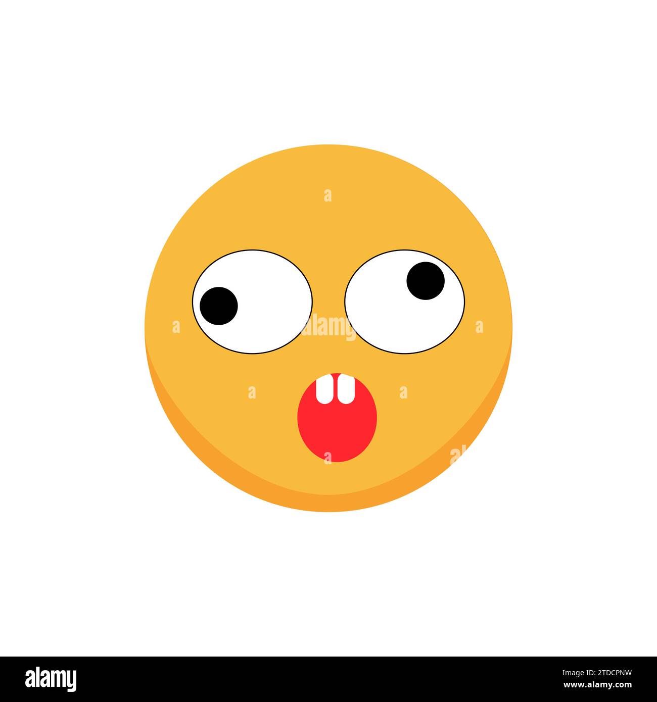 Verblüfftes Emoticon. Comic-Emoji. Illustration des flachen Vektors. Stock Vektor