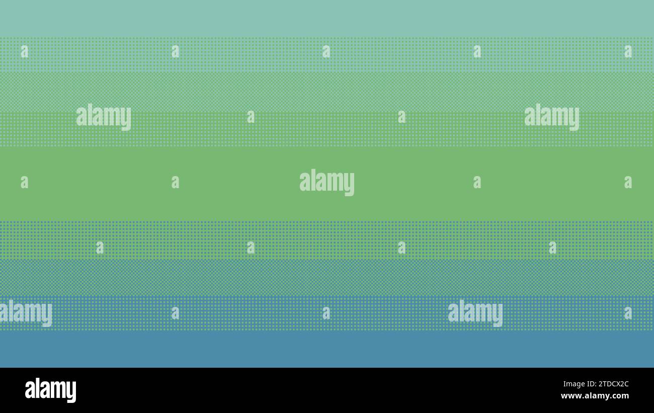 Nahtloser Hintergrund in Pixelgrafik. Grüner bis blauer Rasterrücken-Hintergrund im 8-Bit-Stil. Vektorabbildung Stock Vektor