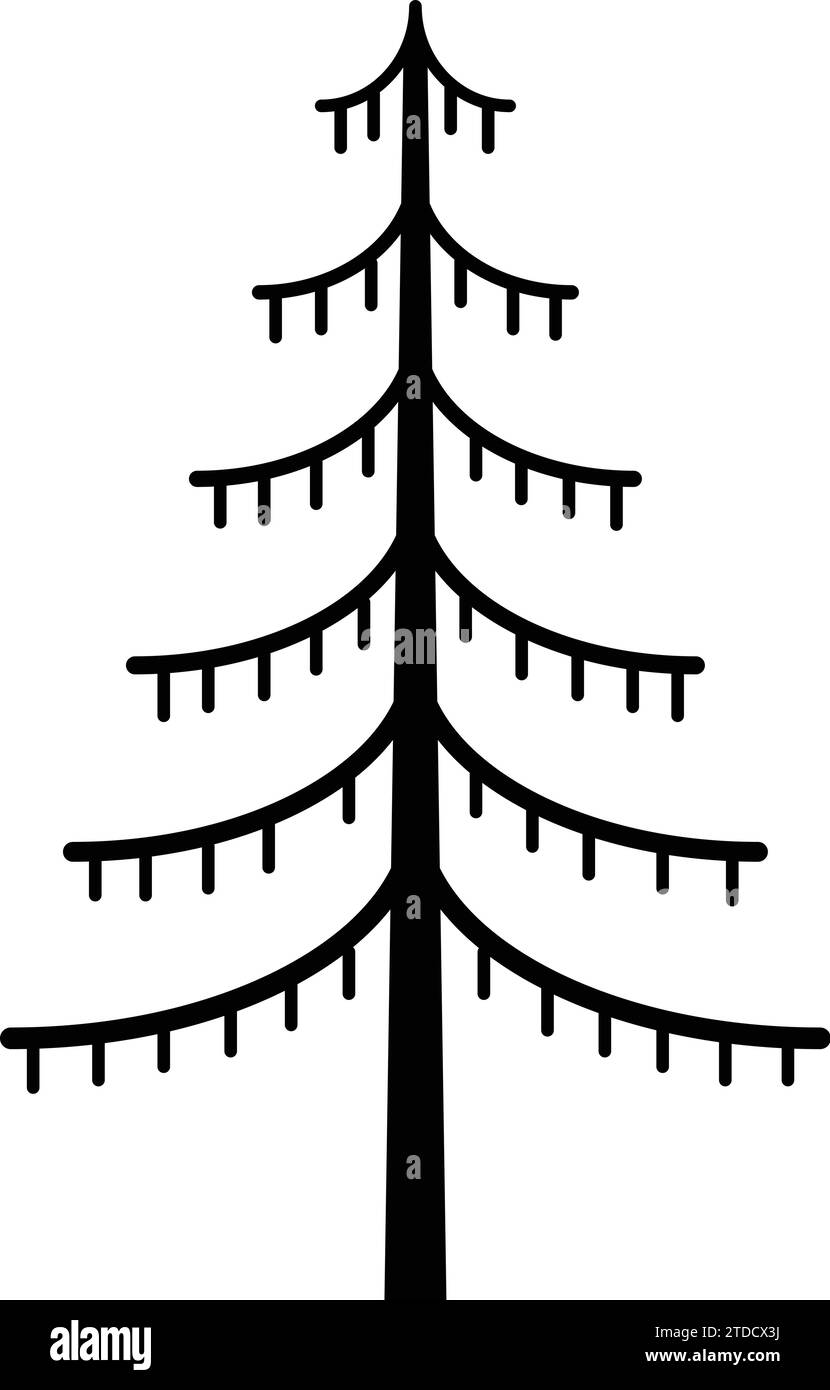 Weihnachtsbaum, Kiefer, Weihnachtsbaum für svg Stock Vektor