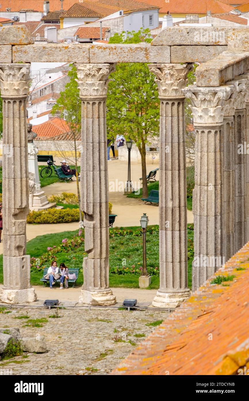 Templo romano de Évora, Templo de Diana , Évora, Alentejo, Portugal Stockfoto