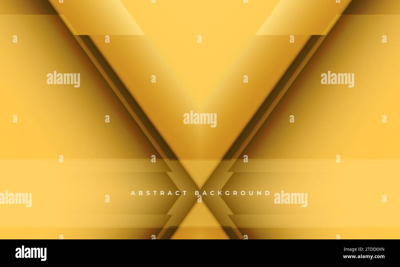 Abstrakter moderner geometrischer gelber Hintergrund mit 3D-Pfeilen. Vektorabbildung Stock Vektor