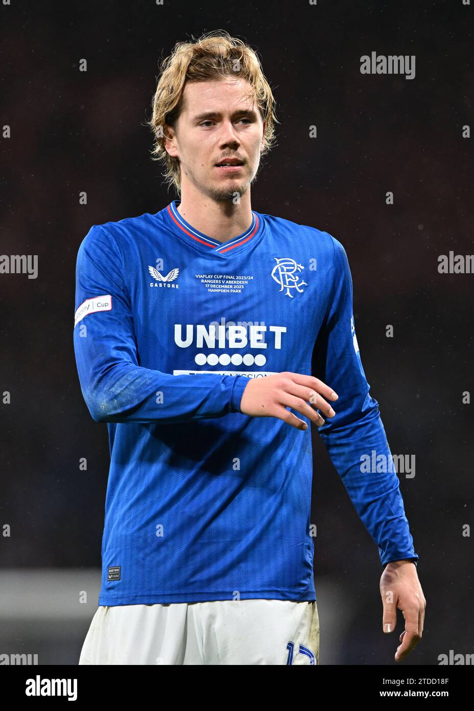 Glasgow, Großbritannien. Dezember 2023. Todd Cantwell von den Rangers während des Scottish League Cup Spiels im Hampden Park, Glasgow. Der Bildnachweis sollte lauten: Neil Hanna/Sportimage Credit: Sportimage Ltd/Alamy Live News Stockfoto