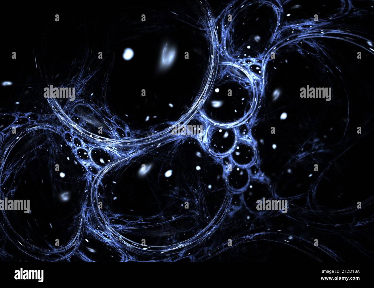 Energo-Zellen. Raum geschlossen in der Energie Spannung, als Grundlage für dunkle Materie, dunkle Energie, 3D-Rendering Stockfoto