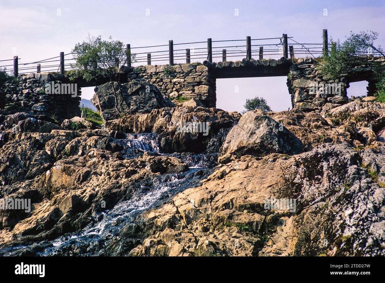 Old Bridge, Capel Curig, Snowdonia, Conwy, Morth wales, Vereinigtes Königreich September 1969 Stockfoto