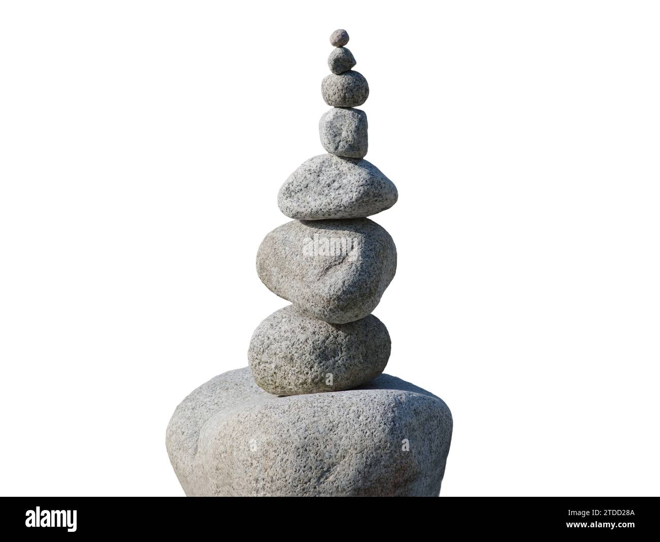 Ovale Steine isoliert auf weißem Hintergrund Stockfoto