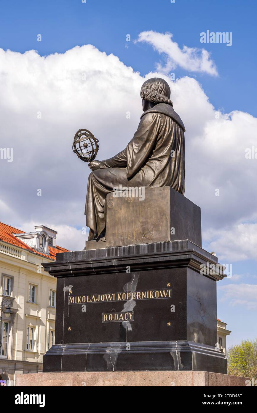 Denkmal für Nikolaus Kopernikus in der polnischen Hauptstadt. Stockfoto