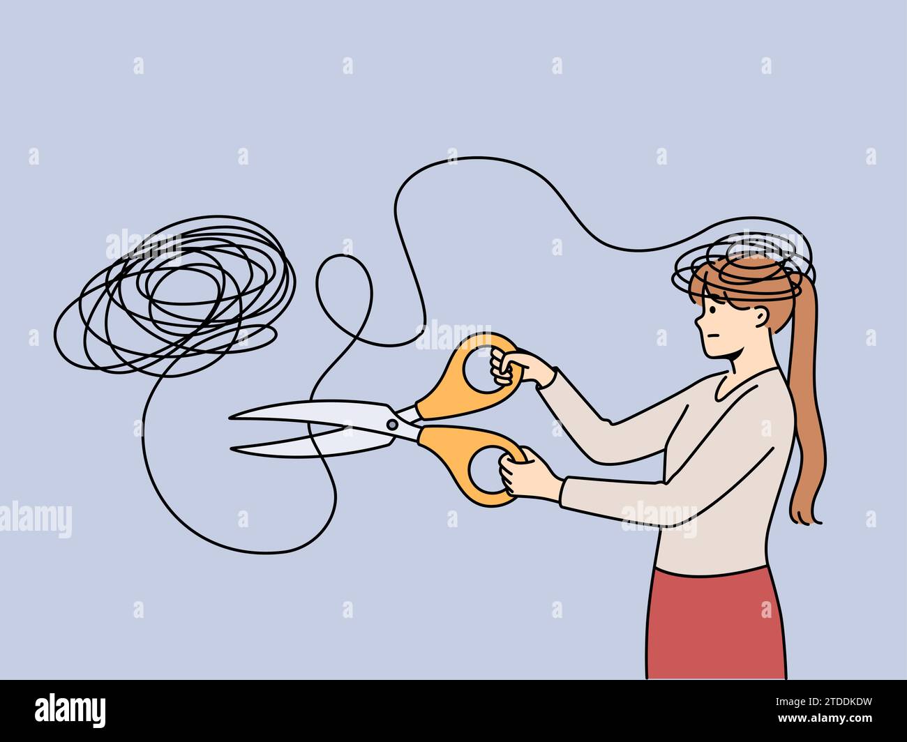 Die Frau wird geistige Probleme loswerden, indem sie mit einer großen ...