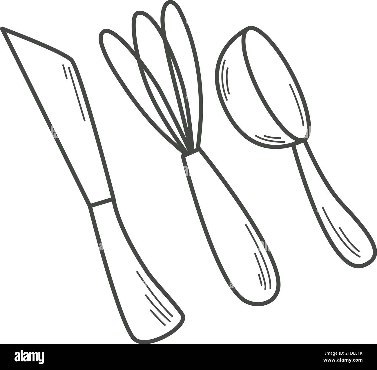Küchenutensilien im Sketch-Stil Stock Vektor