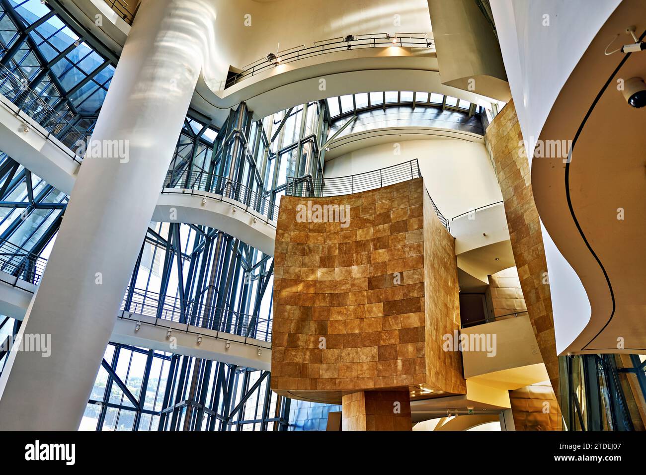 Bilbao Biscaya Spanien. Die Innenräume des Guggenheim Museums Stockfoto