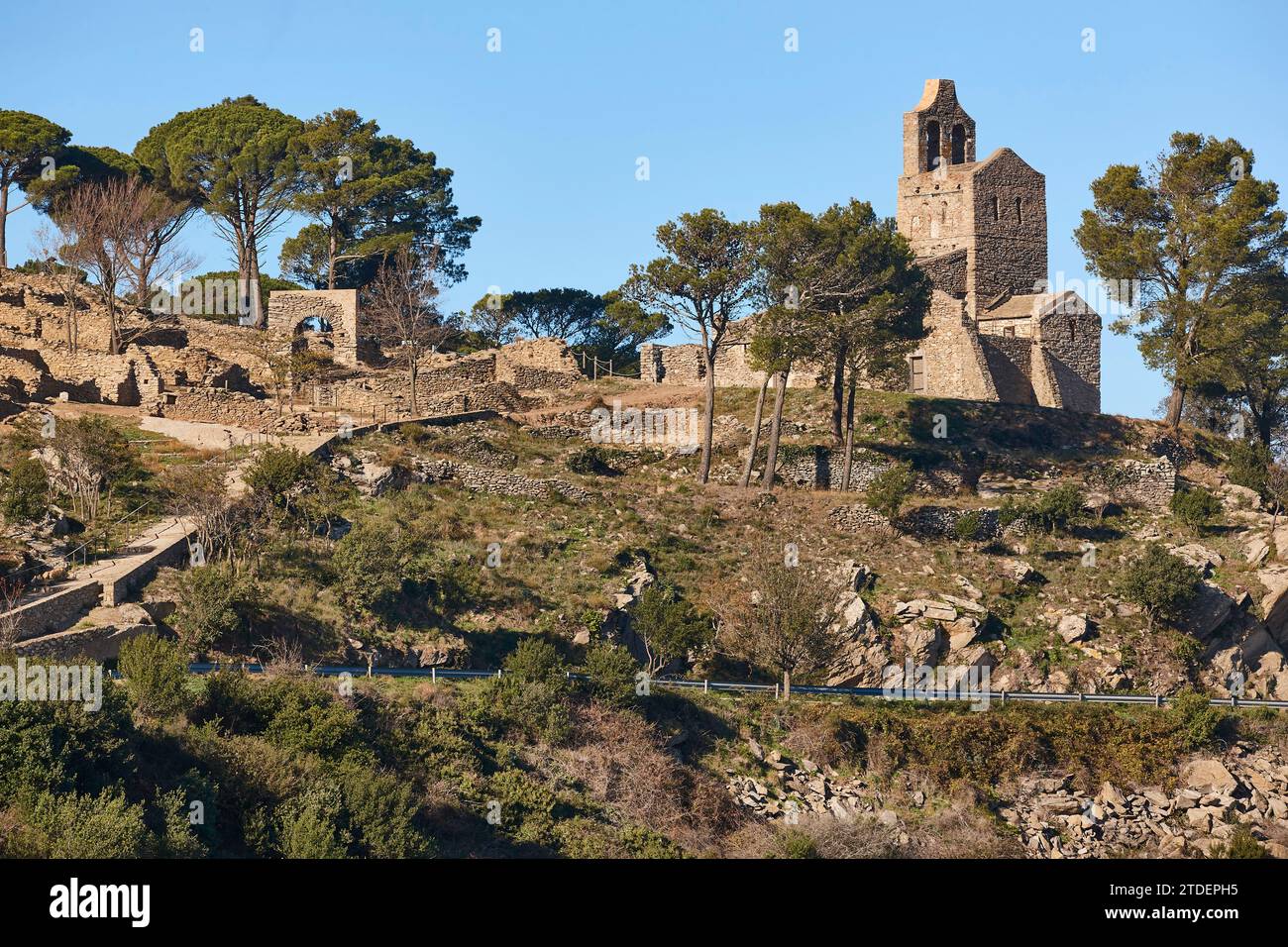 Santa Creus de Rodes mittelalterliches Dorf. Costa Brava, Girona, Spanien Stockfoto