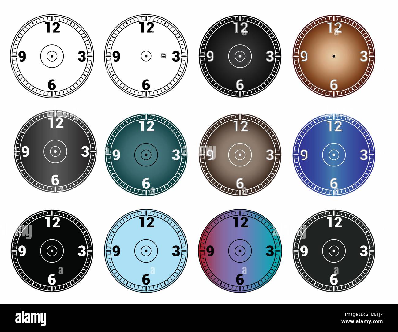 Uhrzeitsymbol. Symbol Uhr isoliert auf weiß Design Vorlage Nahaufnahme. Vektorillustration weißes Design. Stock Vektor