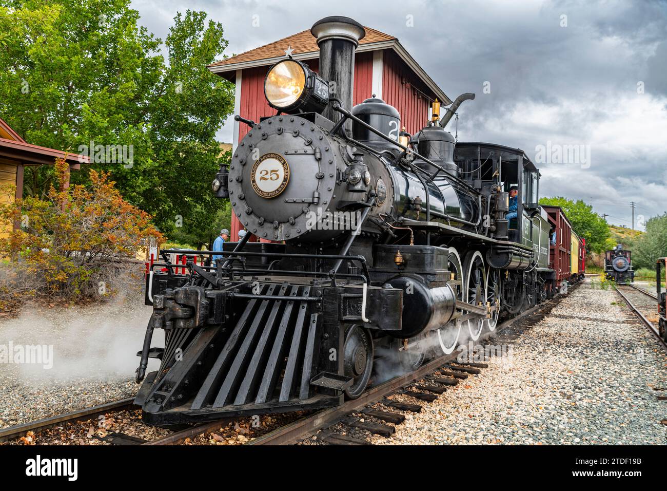 Dampfzug im Nevada State Railroad Museum, Carson City, Nevada, USA, Nordamerika Stockfoto