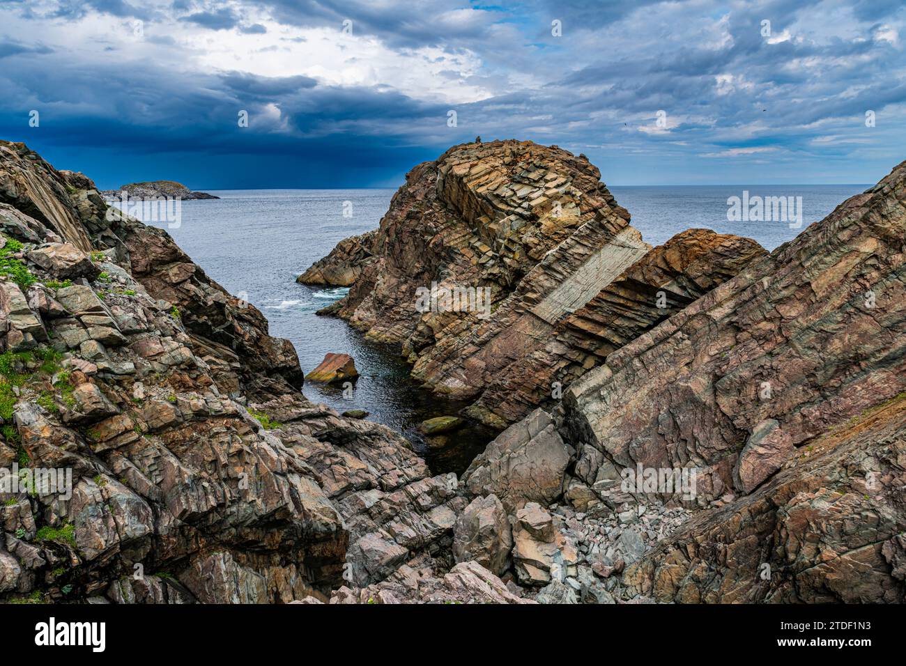 Tektonische Plattengesteine, Bonavista-Halbinsel, Neufundland, Kanada, Nordamerika Stockfoto
