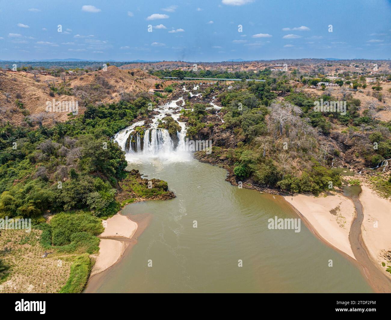Luftaufnahme der Binga-Wasserfälle, Kwanza Sul, Angola, Afrika Stockfoto