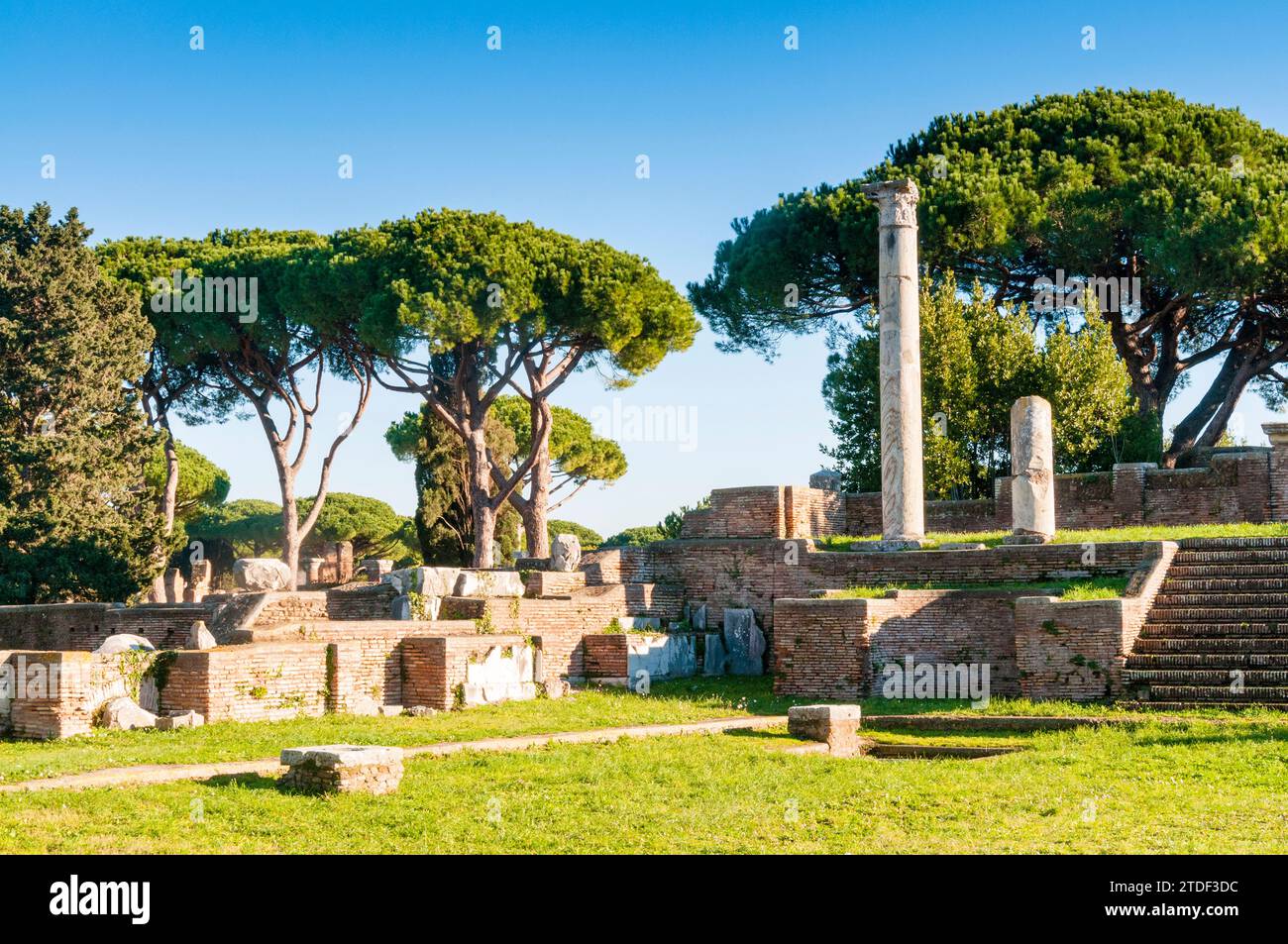Rundtempel (Tempio Rotondo), archäologische Stätte Ostia Antica, Ostia, Provinz Rom, Latium (Latium), Italien, Europa Stockfoto