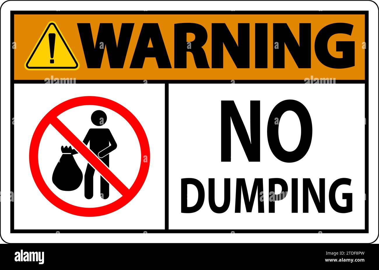 Warnung Kein Dumping-Zeichen Stock Vektor