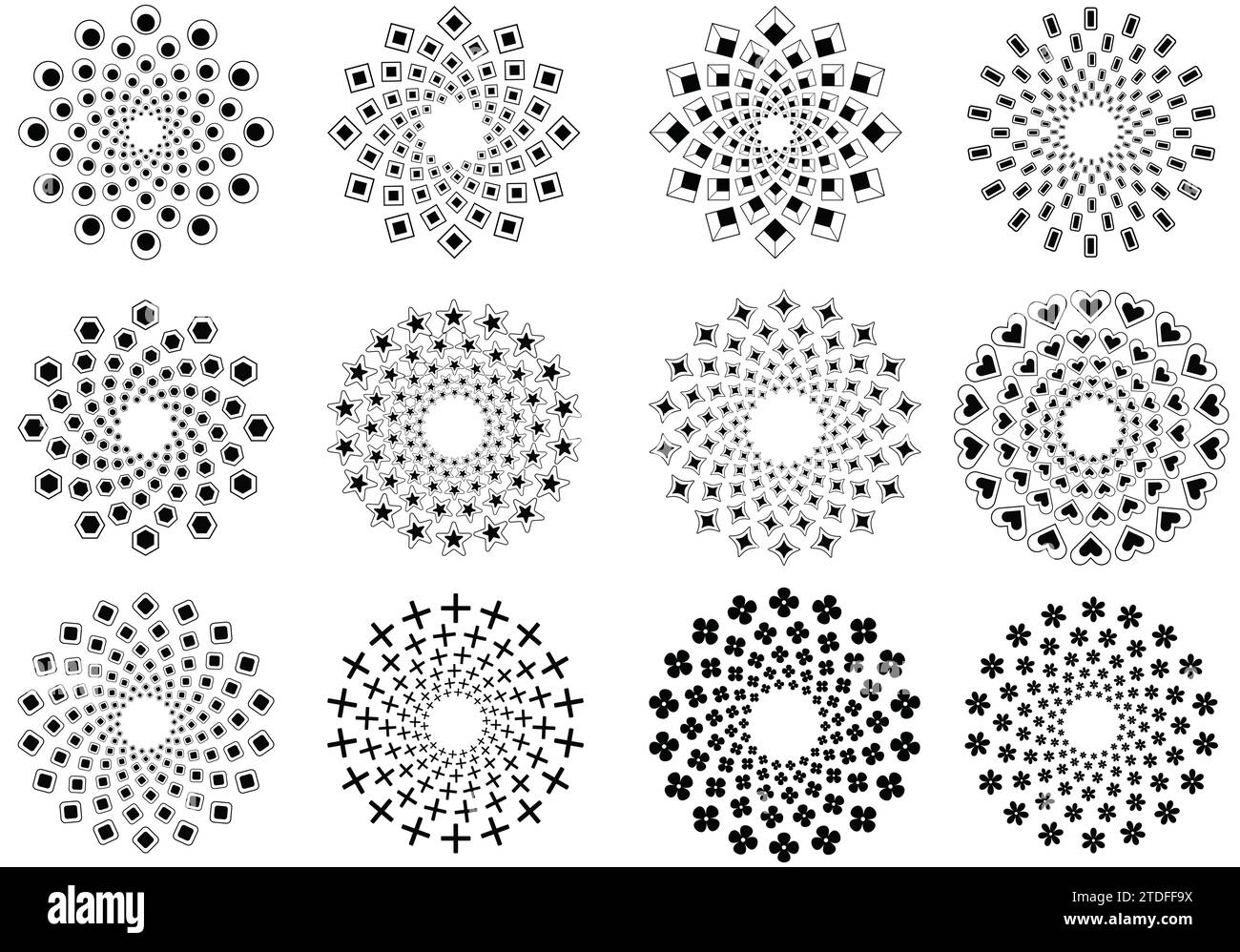 Abstrakte geometrische Kreismuster sind Elemente für die Konstruktion. Kreis Design Elemente Muster Illustration Vektor Bild Design Stock Vektor