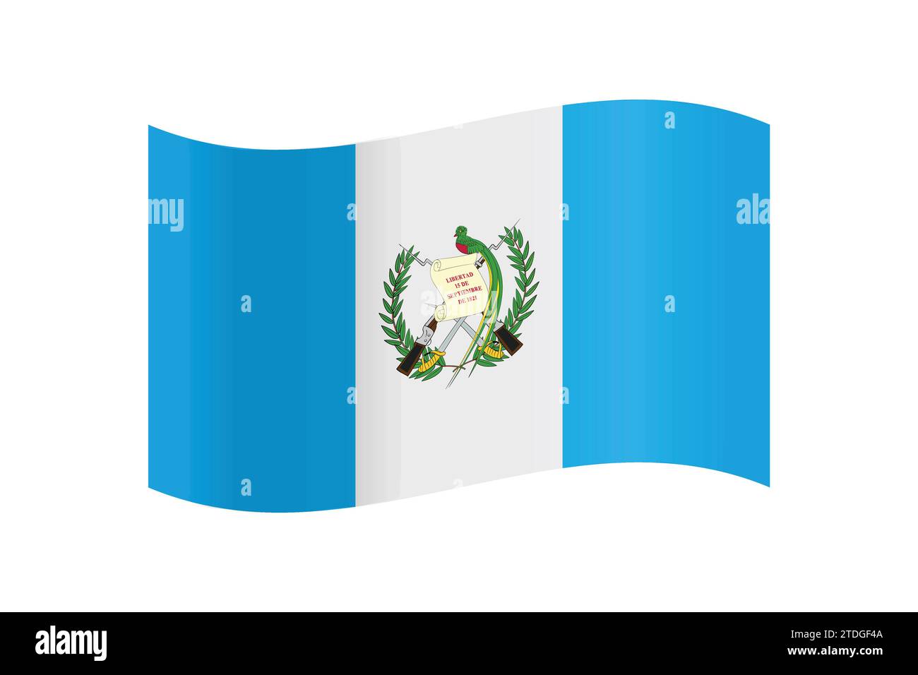 Eine detaillierte und genaue Vektor-Illustration der farbigen Flagge Guatemalas. Stock Vektor