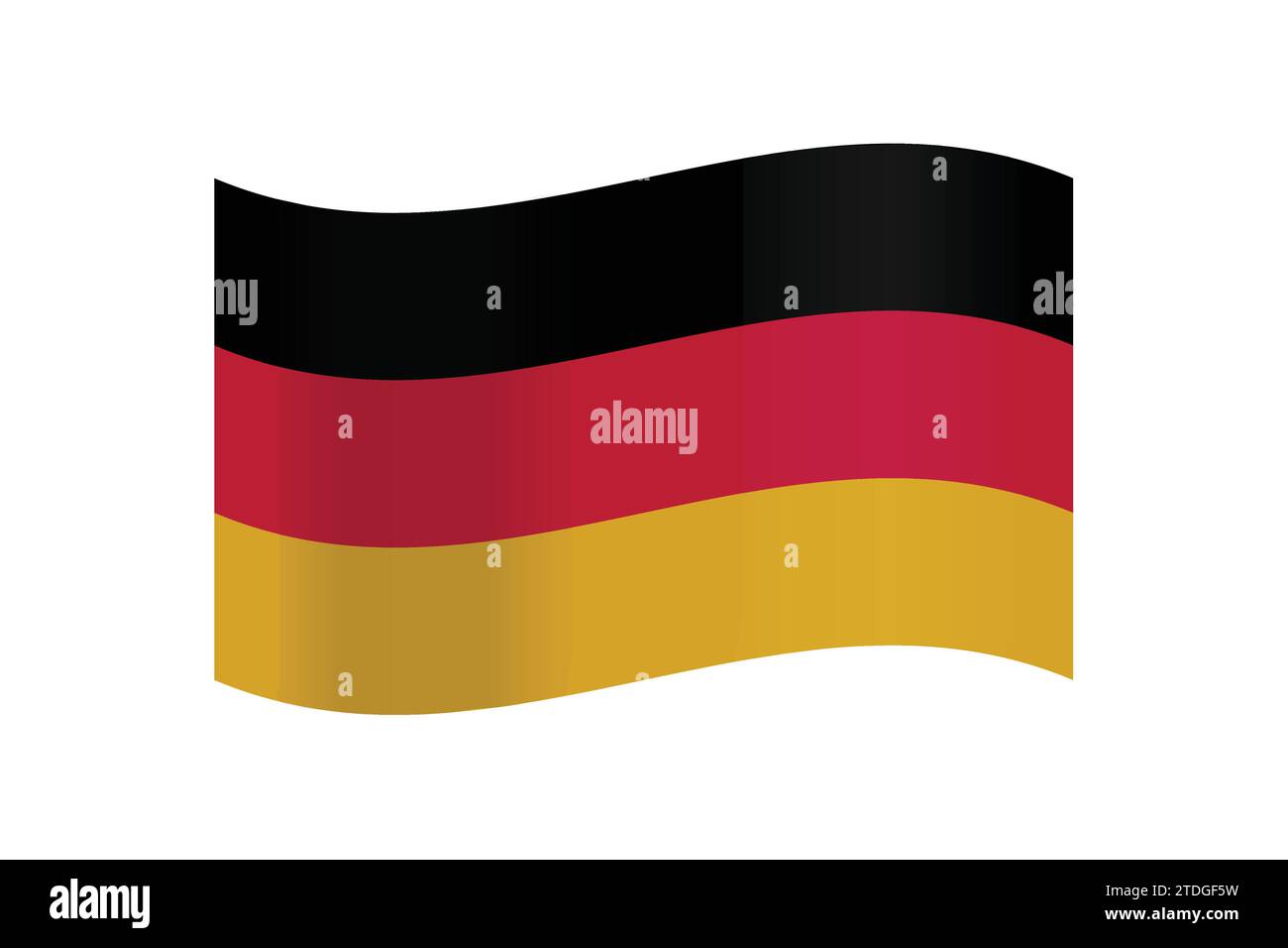 Eine detaillierte und genaue Vektordarstellung der bunten Flagge Deutschlands Stock Vektor