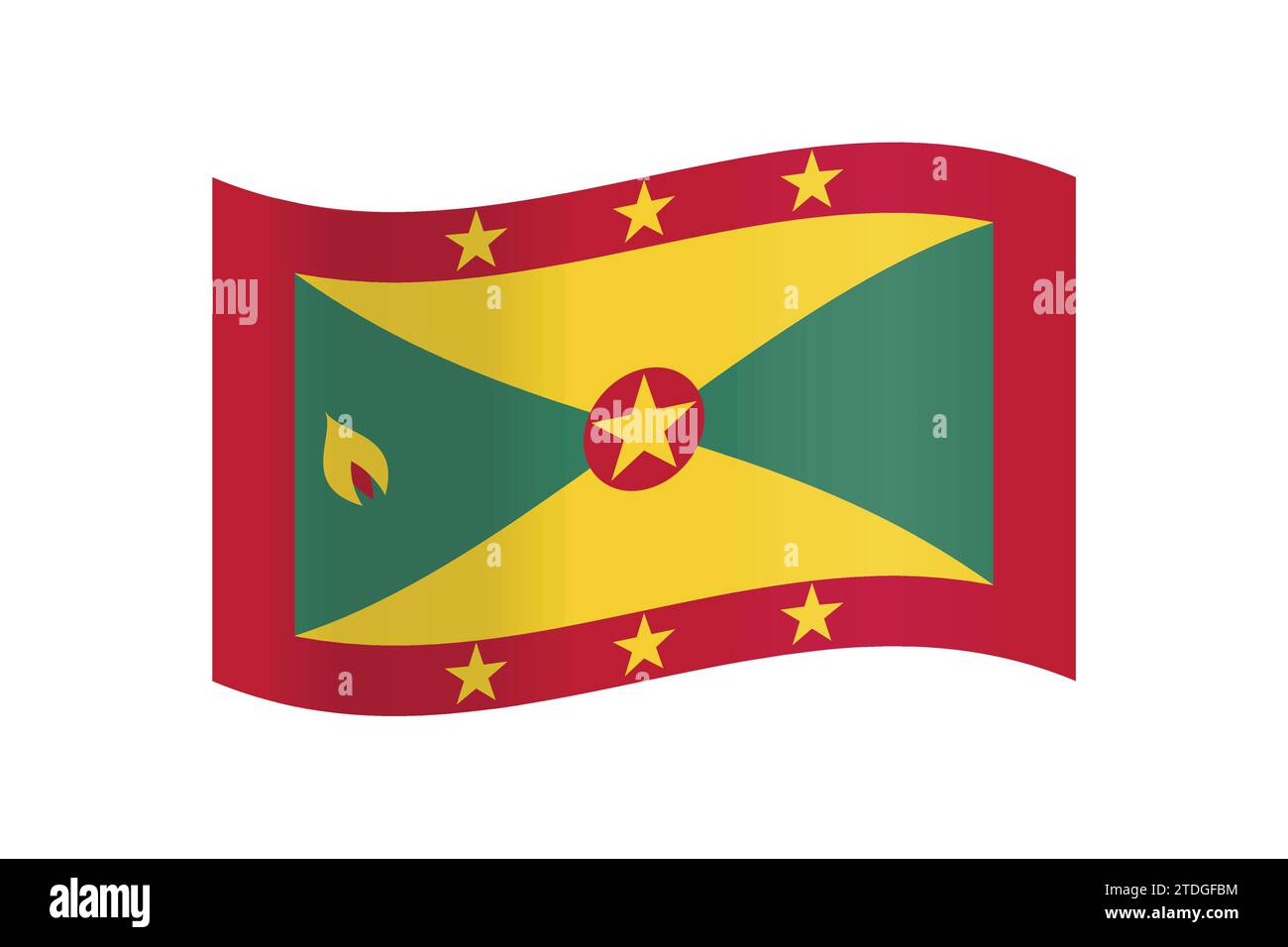 Eine detaillierte und genaue Vektor-Illustration der farbigen Flagge Grenada Stock Vektor