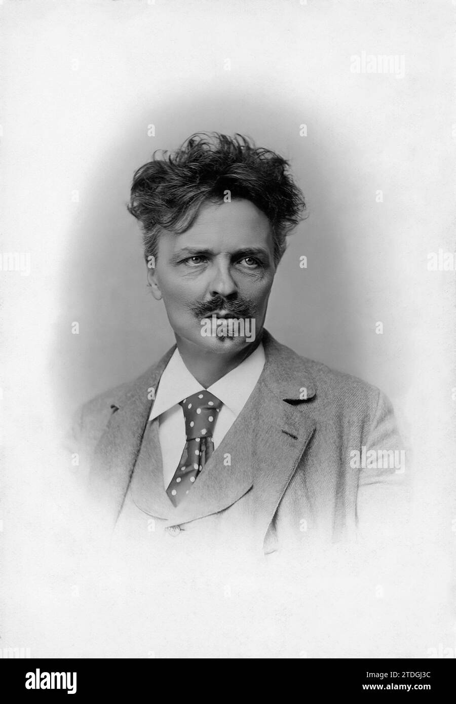 Porträt des schwedischen Schriftstellers August Strindberg. Jahr: 1896. Fotograf: Samuel Moses Marcus. Stockfoto