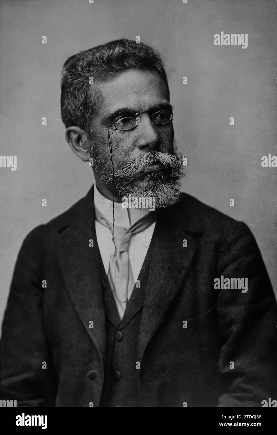 Machado de Assis im Alter von 57 Jahren (ca. 1896 Jahre). Stockfoto