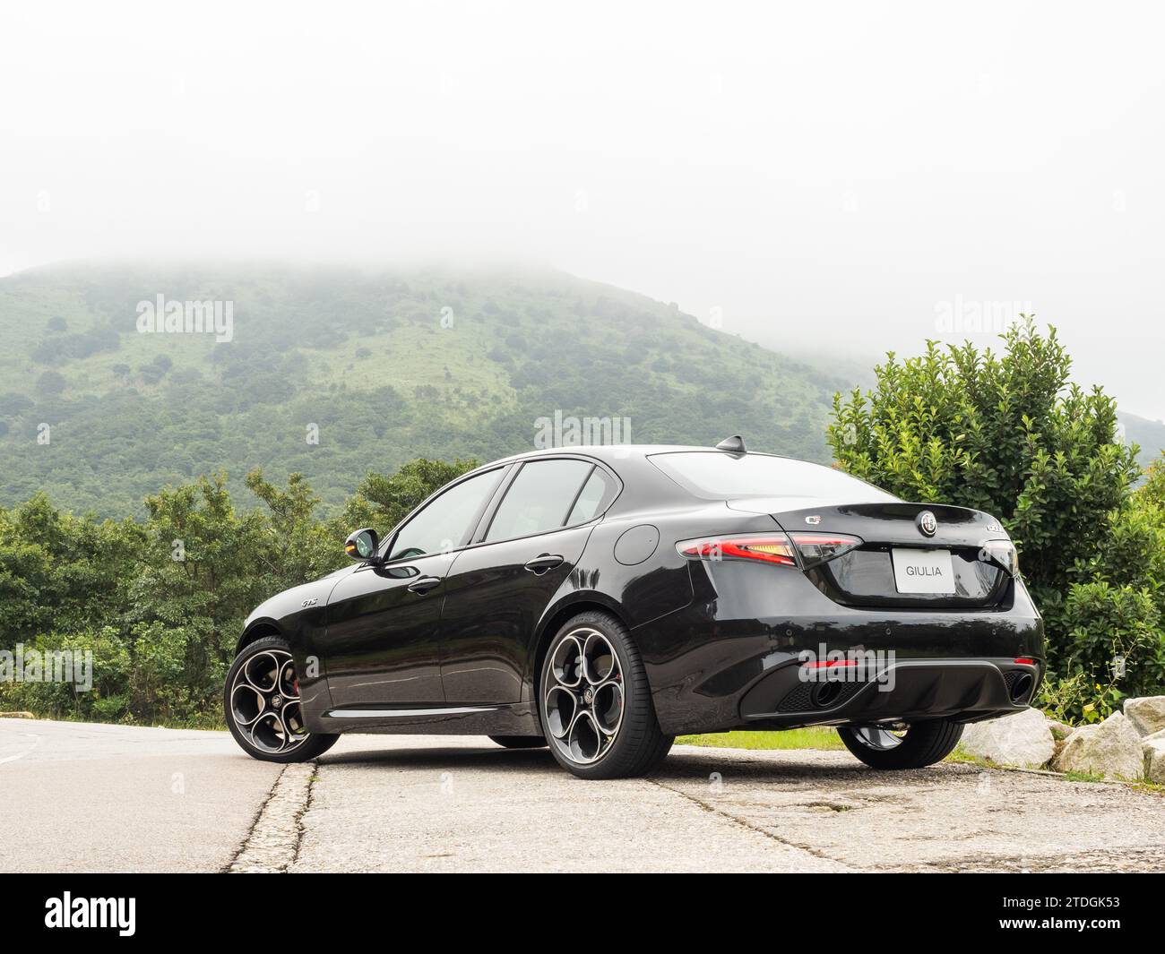 Hongkong, China 9. September 2023: Alfa Romeo Gulia GTS 2023 Test Drive Day. September 2023 in Hongkong. Stockfoto