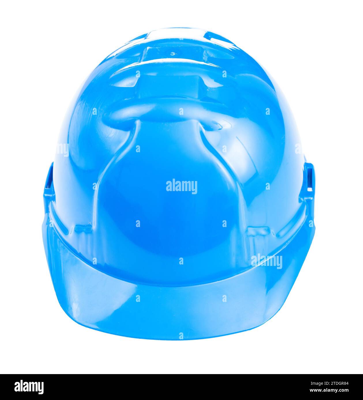 Ein blauer Helm isoliert Stockfoto