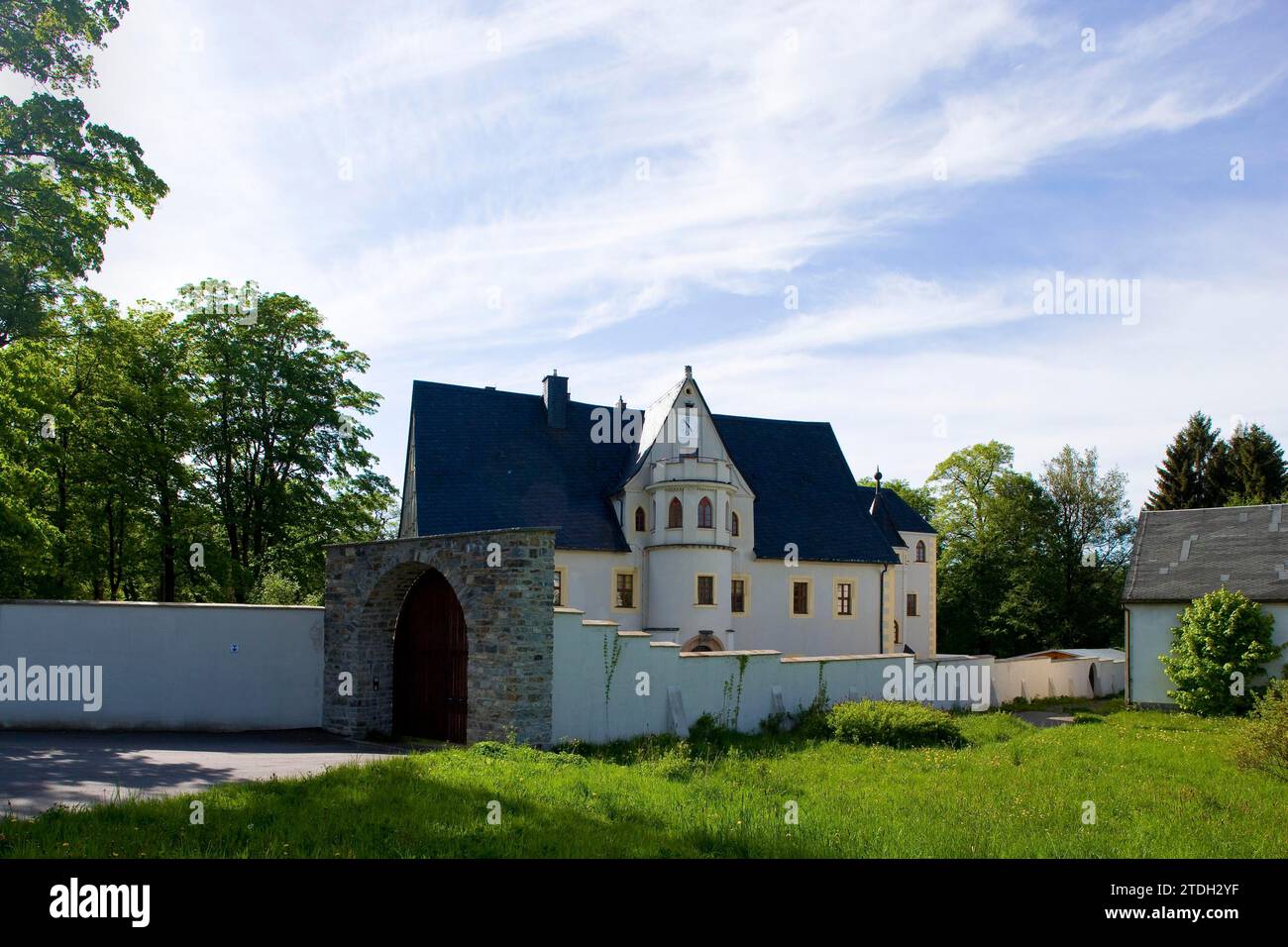 Schloss Forchheim wird privat genutzt und ist generell nicht öffentlich zugänglich Stockfoto