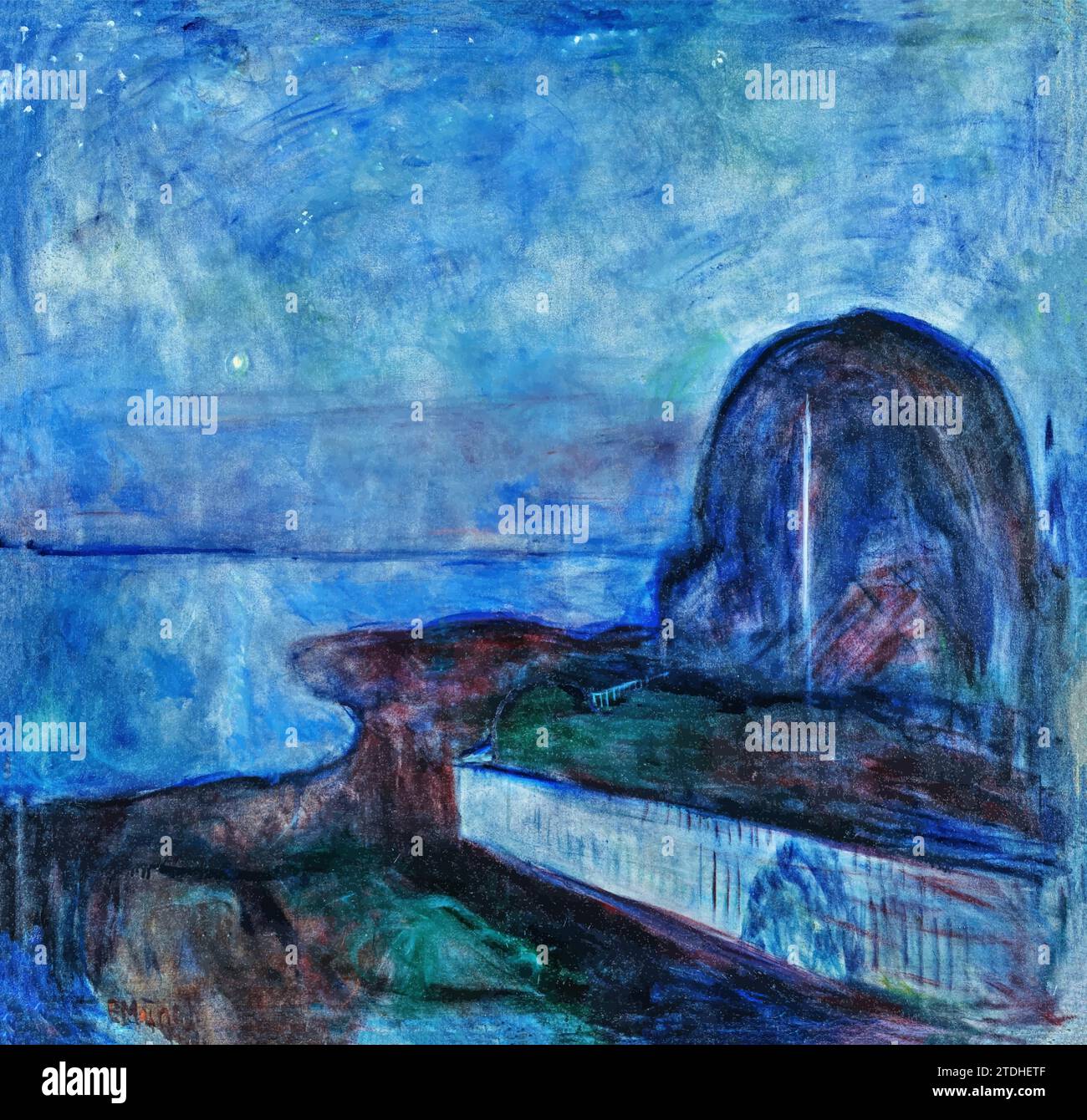 Sternennacht 1893: Edvard Munch Stock Vektor