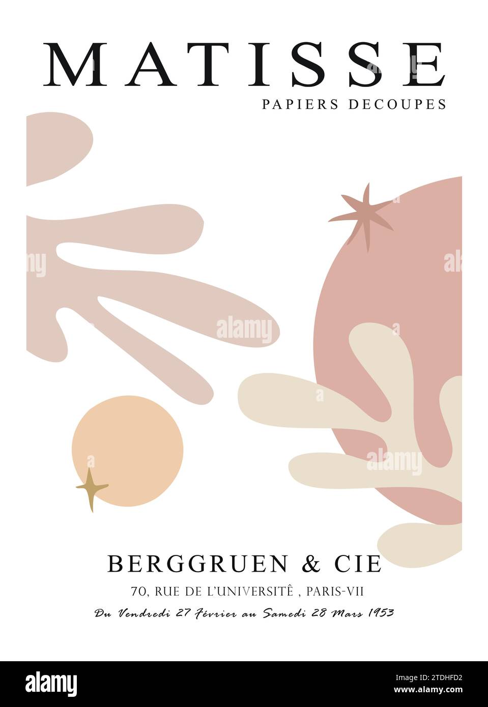 Enthält abstrakte Kunst im Matisse-Stil, dekorative moderne Kunst, Vektor-Illustration Poster. Stock Vektor