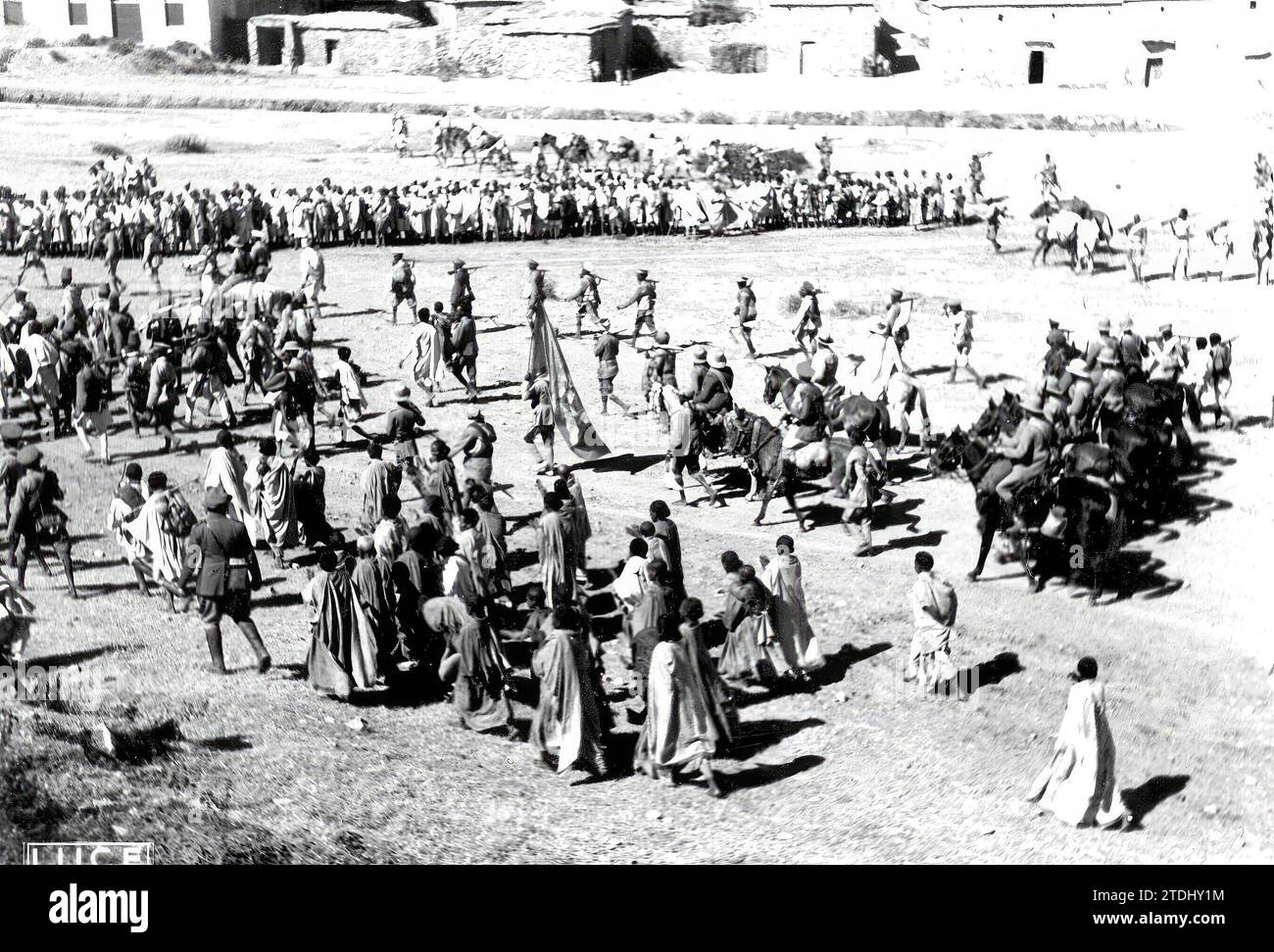 12/31/1934. Italienisch-Äthiopischer Krieg. Einzug der italienischen Truppen in Makalle. Quelle: Album/Archivo ABC Stockfoto