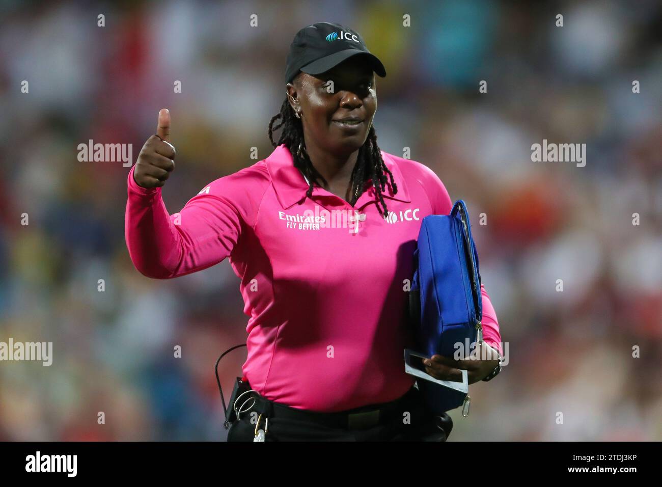 Jacqueline Williams beim 1. CG United T20-Spiel zwischen West Indies und England im Kensington Oval, Bridgetown am Dienstag, den 12. Dezember 2023. (Foto: Mark Fletcher | MI News) Stockfoto