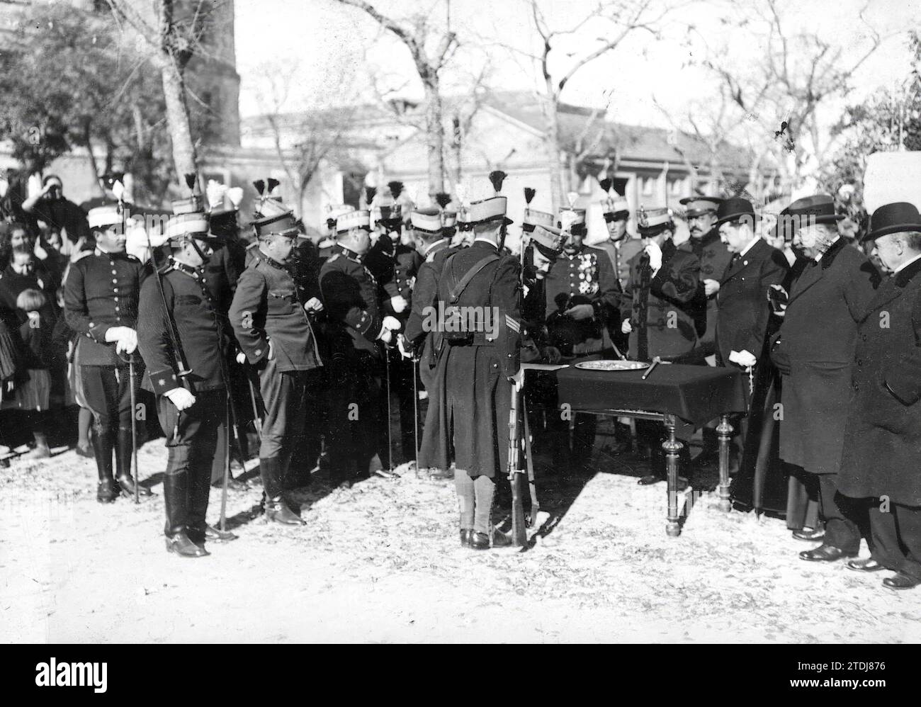 12/07/1922. Leganes. Fest des Schutzheiligen der Infanterie. Verteilung der Preise an die im Feldzug verwundeten Soldaten, Schützen und Distinguished Soldaten des Asturien-Regiments. Quelle: Album / Archivo ABC / José Zegri Stockfoto