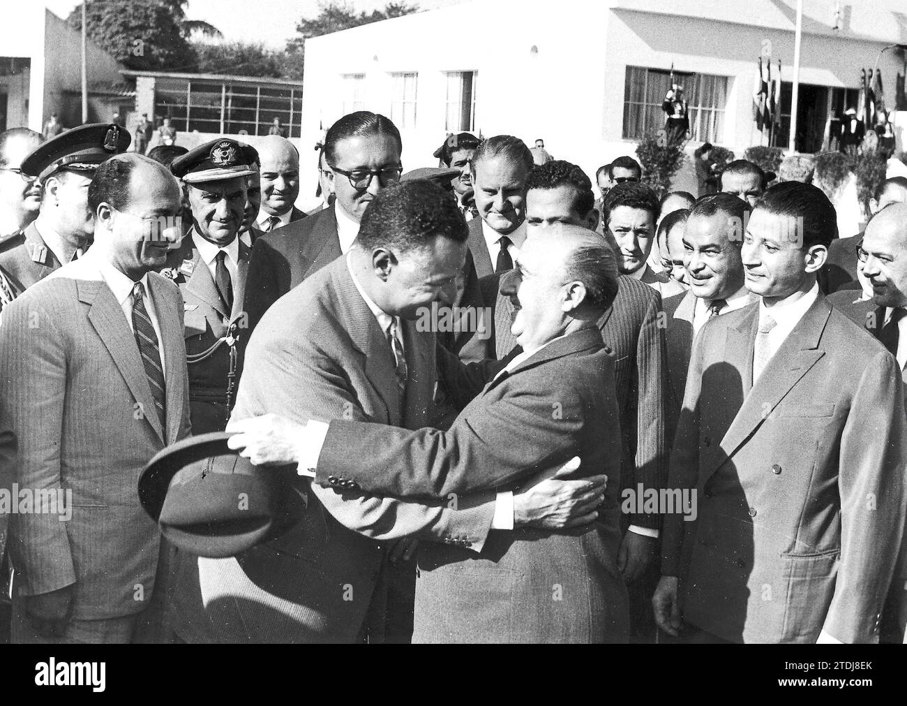 09/22/1960. Francisco Franco begrüßt Gamal Abdel Nasser. Quelle: Album / Archivo ABC / Manuel Sanz Bermejo Stockfoto